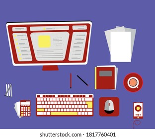 Top View Vector Desktop Illustration
Desktop vector
