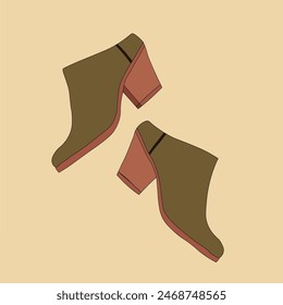 Top view vector illustration of female shoes