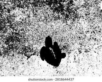 Top view vector illustration of Olive Ridley sea turtle hatchling swimming in rehabilitation pool before release. Marine conservation stencil graphic.