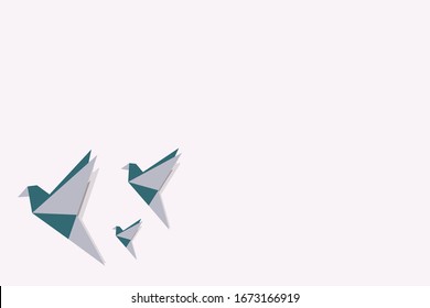 Top view Vector paper bird 