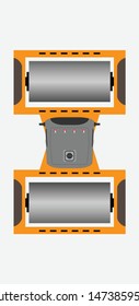 Top View Vector of roller machine  
