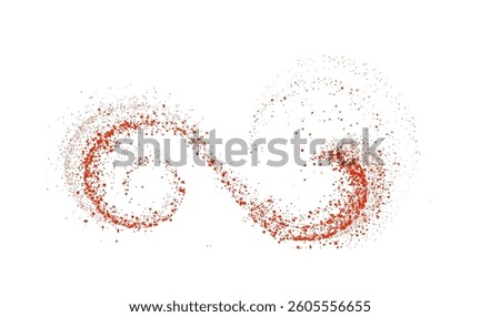  Top view of vibrant red chili paprika powder isolated PNG. Aromatic spicy explosion with a textured splash. Perfect for culinary recipes, seasoning blends, and food design. PNG
