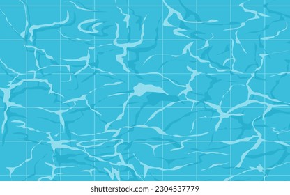 vista superior de la textura del agua con olas en la piscina