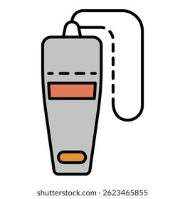 Top view whistle icon. Outline top view whistle vector icon color flat isolated on white