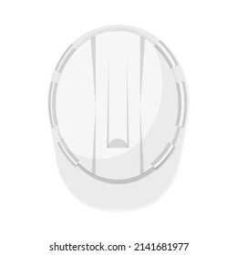 Top view white helmet hat or Architect helmet hat or manager helmet hat isolated graphic flat design vector illustration  