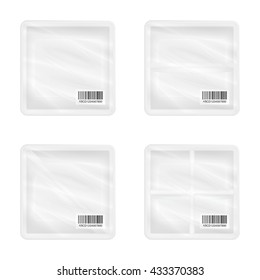 Top View Of White Polystyrene Square Packaging Mockup