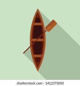 Top View Wood Boat Icon Flat Stock Vector (Royalty Free) 1412373050 ...