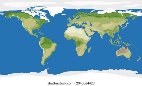 Top view of world map background illustration