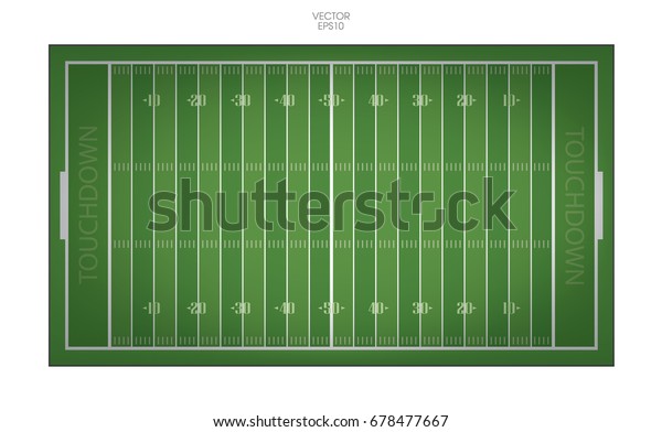 Top views of american football field.\
Vector green grass pattern for sport\
background.