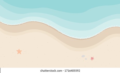 The top viwe of beautiful beach that you can see starfishs ,rocks,sand and wave in summer 