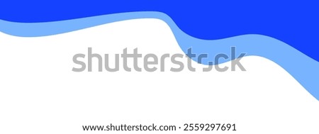 Top waving separator, header, blue modern divider shape vector illustration