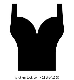 Top wear woman torso sport bra icon black color vector illustration image flat style simple