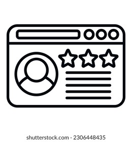 vector de contorno de icono del gestor web superior. Medalla. Ganancia de calidad