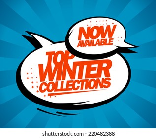 Top winter collections now available, pop-art style design.