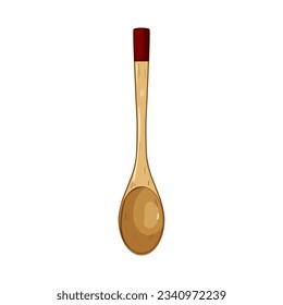 top wooden spoon cartoon. ladle kitchenware, utensil handle, natural object top wooden spoon sign. isolated symbol vector illustration