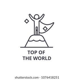 top of the world thin line icon, sign, symbol, illustation, linear concept, vector 