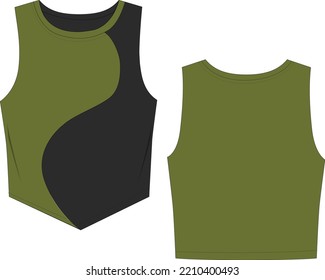 top yin yang cad technical drawing fashion green sketch 