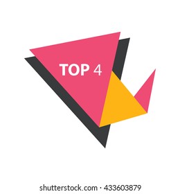 top4 Text in Label pink, yellow, black