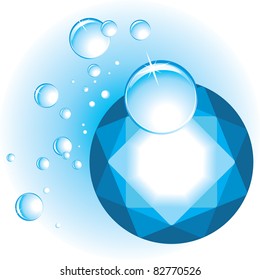 Topaz with drops. Vector