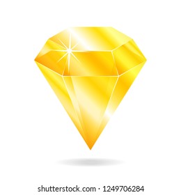 Topaz gemstone. Isolated object on a white background, vector illustration