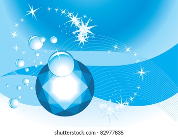 Topaz on the abstract blue background. Vector svg