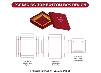 Una caja de arriba hacia abajo o caja de tapa y base es un contenedor de dos piezas con una tapa separada y extraíble que se ajusta sobre una base robusta, ofreciendo una solución de embalaje elegante, protectora y personalizable