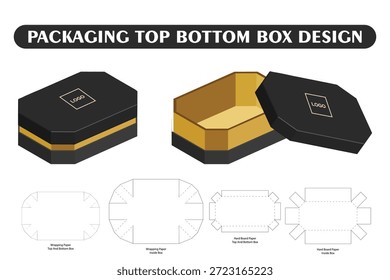 Una caja de arriba hacia abajo o caja de tapa y base es un contenedor de dos piezas con una tapa separada y extraíble que se ajusta sobre una base robusta, ofreciendo una solución de embalaje elegante, protectora y personalizable
