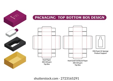Una caja de arriba hacia abajo o caja de tapa y base es un contenedor de dos piezas con una tapa separada y extraíble que se ajusta sobre una base robusta, ofreciendo una solución de embalaje elegante, protectora y personalizable