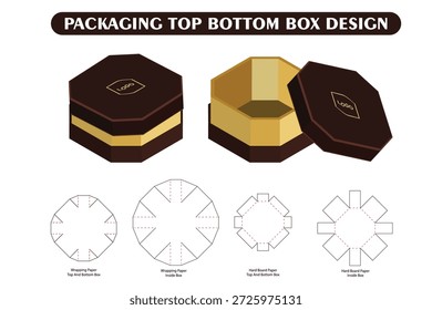 Eine Top-Bottom-Box oder Telescope-Box ist ein klassisches, zweiteiliges Luxusverpackungsdesign mit einem separaten, abnehmbaren Deckel, der über eine Basis passt und ein erstklassiges Unboxing-Erlebnis bietet, einen hervorragenden Produktschutz, insbesondere mit starren Materialien, und eine umfassende Anpassung für das Branding, die häufig für Elektronik, Schmuck und High-End-Geschenke verwendet wird