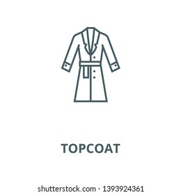 Topcoat, winter coat vector line icon, linear concept, outline sign, symbol