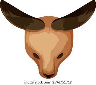 Top-down view of a deer's head illustration