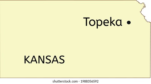 Topeka city location on Kansas state map