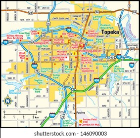 Topeka, Kansas area map