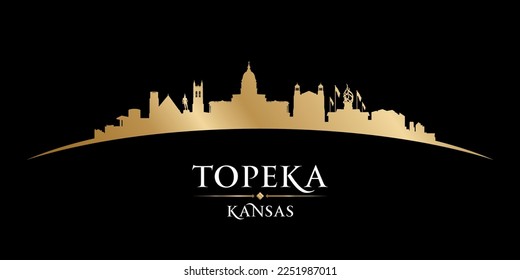 Topeka Kansas city skyline silhouette. Vector illustratio