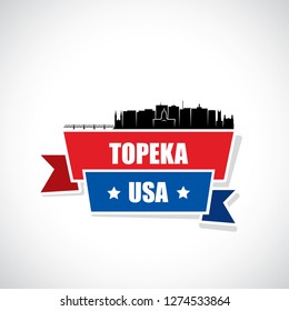 Topeka skyline - Kansas, United States of America, USA - vector illustration