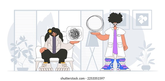 Topic Help A person consumed by a sense of hopelessness and despair. The psychologist unpacks a tangle of thoughts. The patient shows that he is immersed in his thoughts.