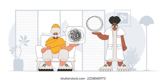 Topic Help A person consumed by a sense of hopelessness and despair. The specialist unpacks the tangle of thoughts. The patient shows that he is lost in the depths of his own mind.