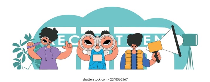 The topic is HR workers. A team working in the field of Human Resources.