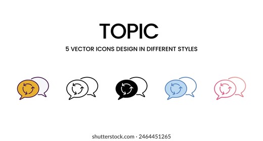 Topic icons set in different style vector stock illustration