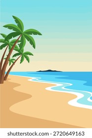 Diseño de cartel de playa tópico en Vector