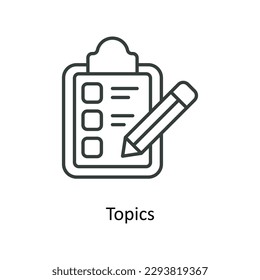 topics Vector    outline Icons. Simple stock illustration stock