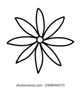 Flor de Topinambur aislada en un lugar transparente. Elemento vectorial moderno botánico. Para tarjetas, logotipo, decoraciones, invitaciones, diseños de boho.