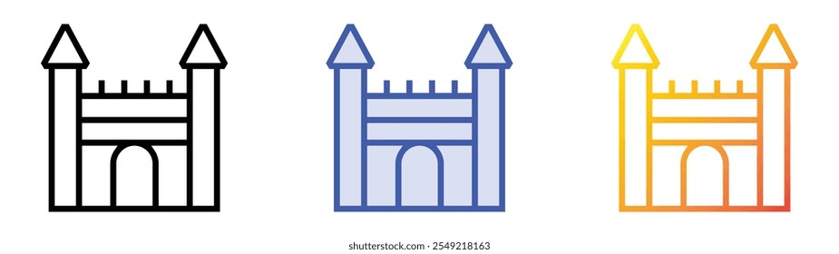 topkapi palace icon. Linear, Blue Fill and Gradient Style Design Isolated On White Background