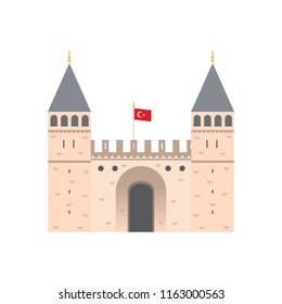 Topkapi Palace, Istanbul Turkey Isolated Vector Illustration