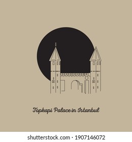 Topkapi Palace in Istanbul, vector illustration