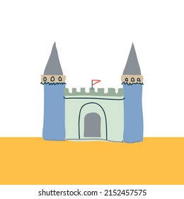 Topkapi palace main gate doodle illustration. Large museum in the east of the Fatih district of Istanbul in Turkey
