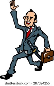 Topknot businessman