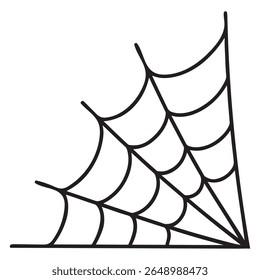 Top-Left Corner Spider Web Stencil Vector Design in Black and White