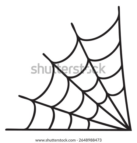 Top-Left Corner Spider Web Stencil Vector Design in Black and White