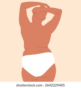 topless curvy jovem mulher em calcinha branca